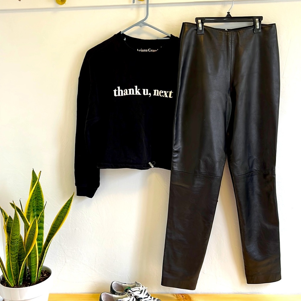 Lamb Leather panel pants!!!! Business in the front party in the back! ❤️‍🔥